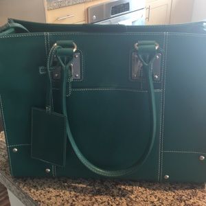 Green Wilson Leather Brief Case